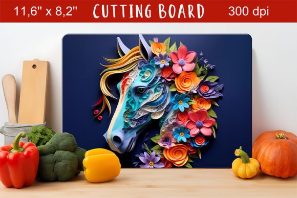 3d Floral Horse Cutting Board: Evaluating an Artistic Sublimation Template