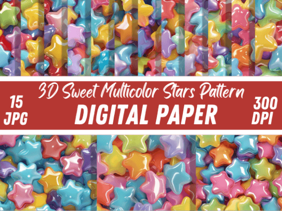 3D Sweet Multicolor Stars Paper Pattern: A Digital Creative Revolution