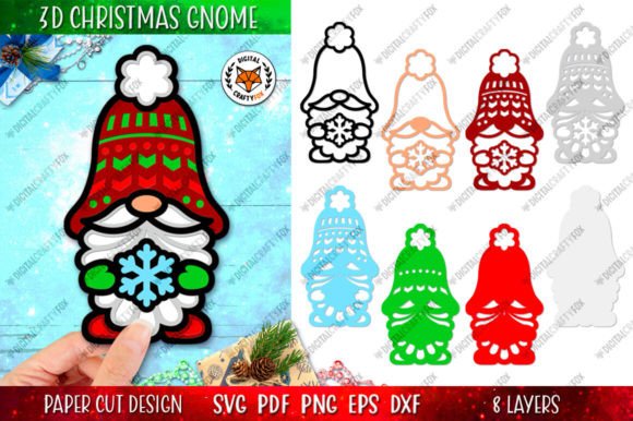 Crafting a Festive Paper Gnome with a 3D SVG Snowflake