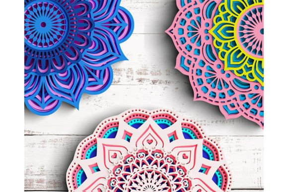 Crafting Depth: The 3D Mandala SVG DXF Bundle 5 Layer