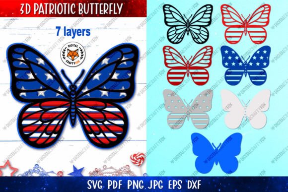 Crafting Patriotic Magic: The 3D USA Flag Butterfly Paper Cut
