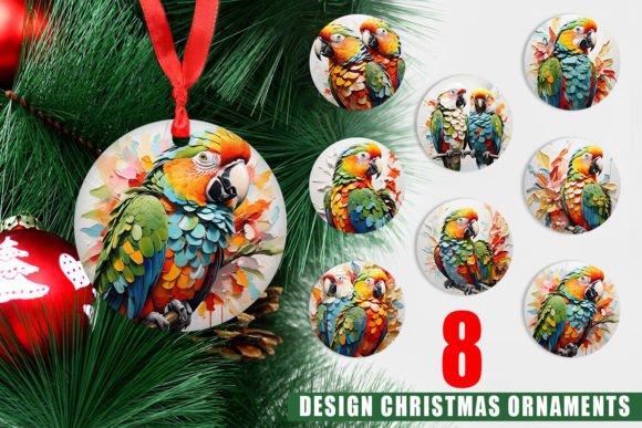Creative 3D Parrot Ornaments for Christmas