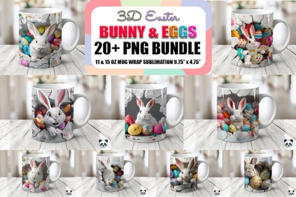 Easter Bunny Eggs 3D Mug Wrap Bundle