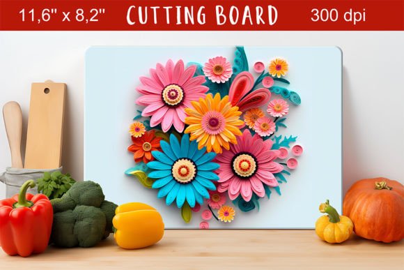 Enhance Your Kitchen with 3D Daisies Cutting Board Design
