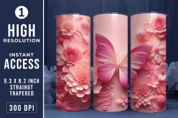 Explore 3D Butterfly Tumbler Sublimation