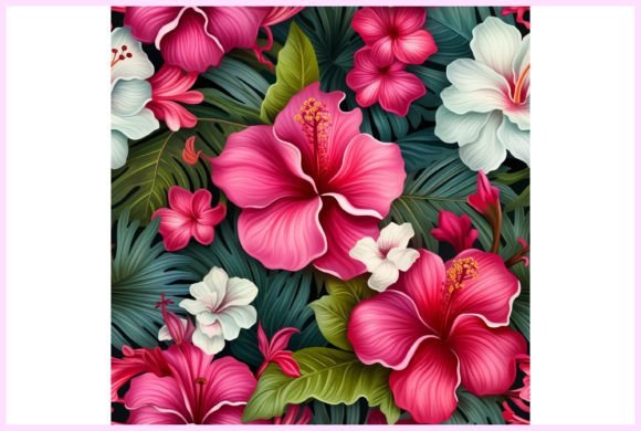 Explore Endless Creativity with Tropical 3D Flowers Seamless Pattern
