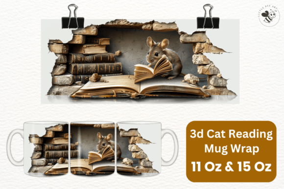 Exploring the 3D Cat Reading Mug Wrap Template: A Digital Crafting Resource