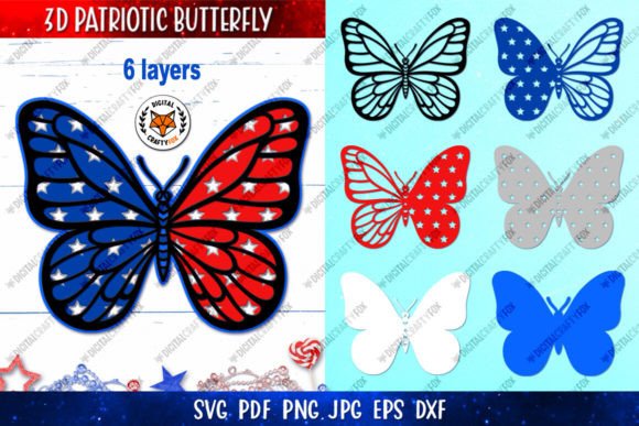 Exploring the Versatility of 3D Patriotic Butterfly Template SVG