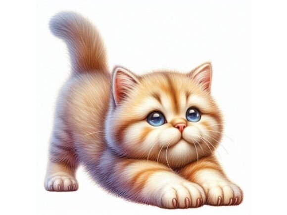 Exploring the Versatility of a 3D Cat Stretching on a White Background