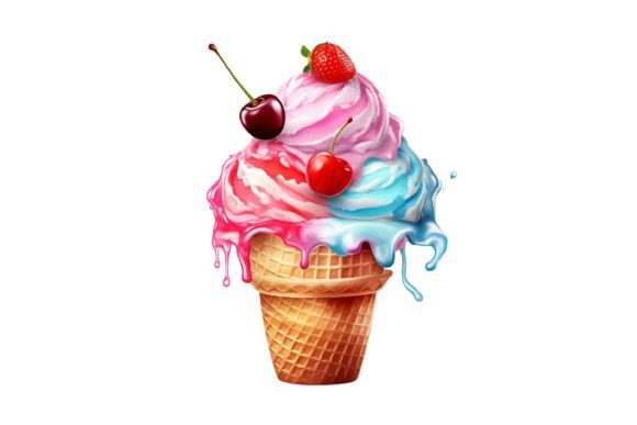High-Quality 3D Ice Cream Illustration Clipart
