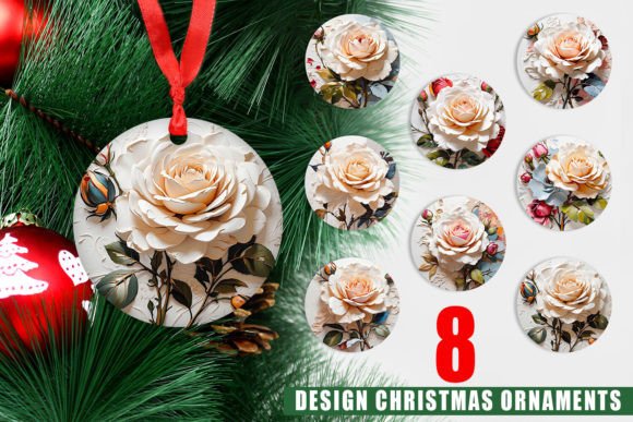 Ornament 3D Rose Flower: A Stunning Addition to Your Christmas Decor
