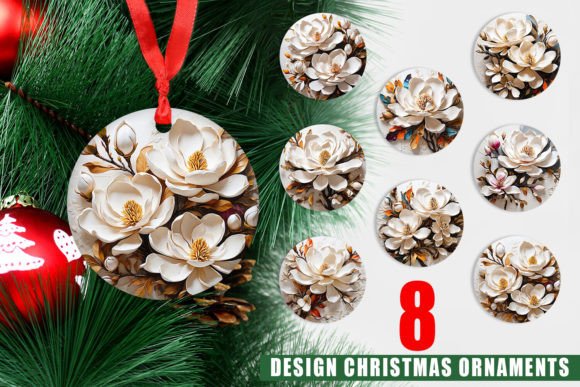 Strategic Use of Ornament 3D Magnolia Flower for Enhanced Christmas Decorations