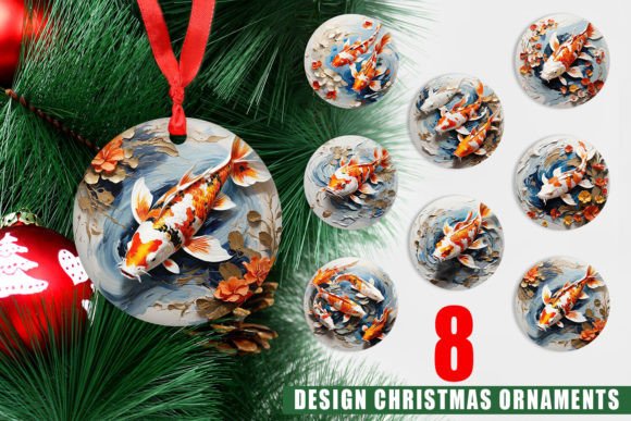 Stunning 3D Koi Fish Christmas Ornaments
