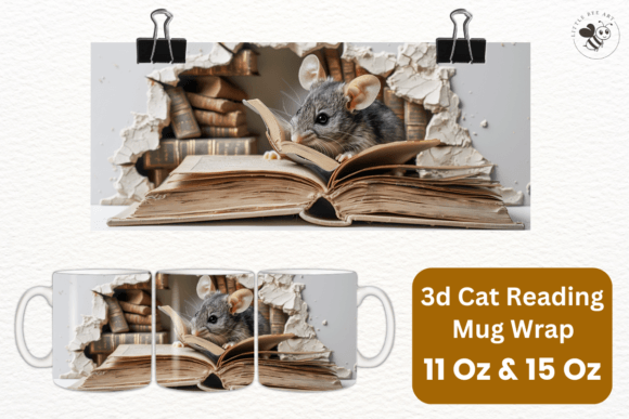 The 3D Cat Reading Mug Wrap Template: Bringing a Touch of Whimsy to Your Creative Projects