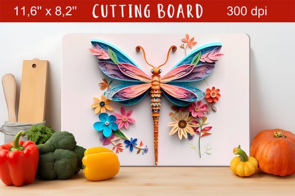 The Dragonfly Sublimation 3D Cutting Board: A Vector Asset for Creative Production