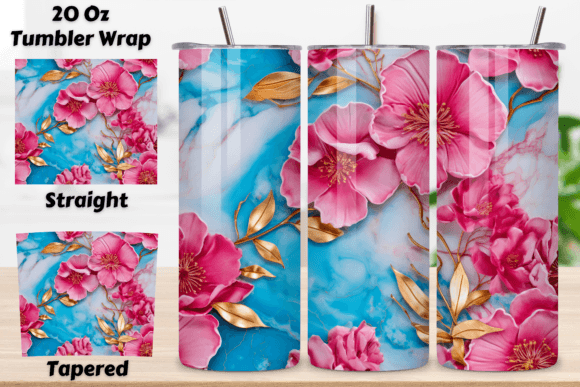 The Strategic Value of a 3D Pink Flower Tumbler Wrap Seamless Design