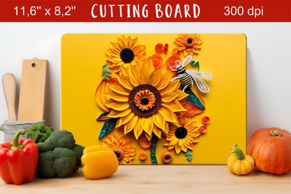 The Vibrant Sunflower Cutting Board Design