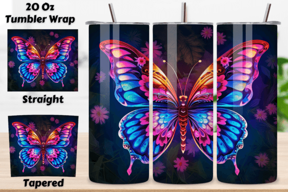Tumbler Wrap 3D Butterfly Cute Tumbler: A Charming Addition to Your Drinkware