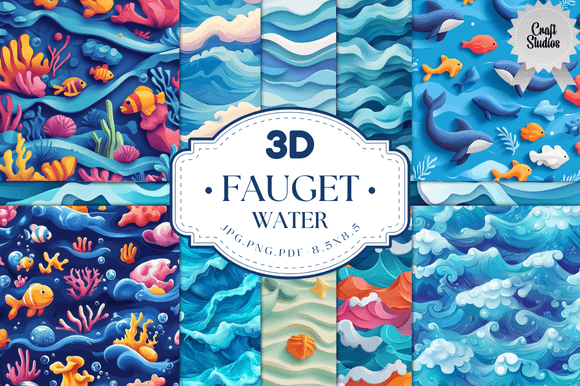 Unlock Your Creativity with 3D Ocean Water Digital Paper